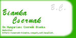 bianka csermak business card