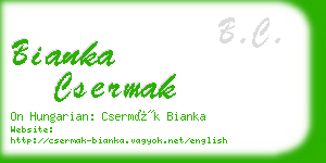 bianka csermak business card